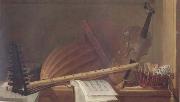 HUILLIOT, Pierre Nicolas Still Life of Musical Instruments (mk14) Germany oil painting reproduction